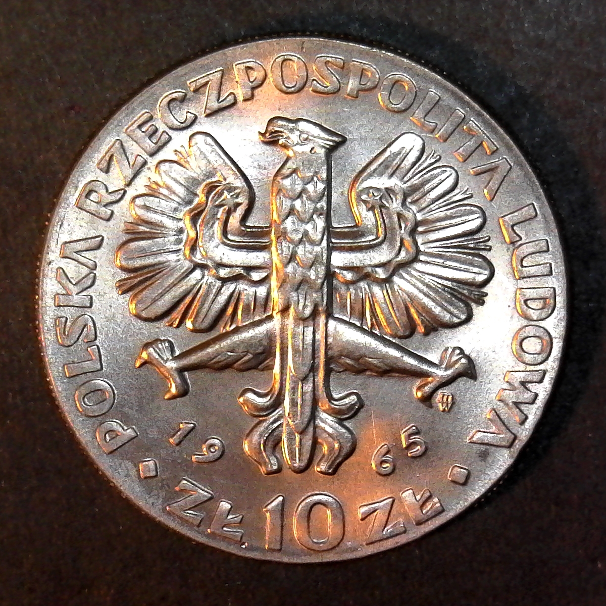 Poland 10 Zloty 1965 obverse Warsaw two.jpg