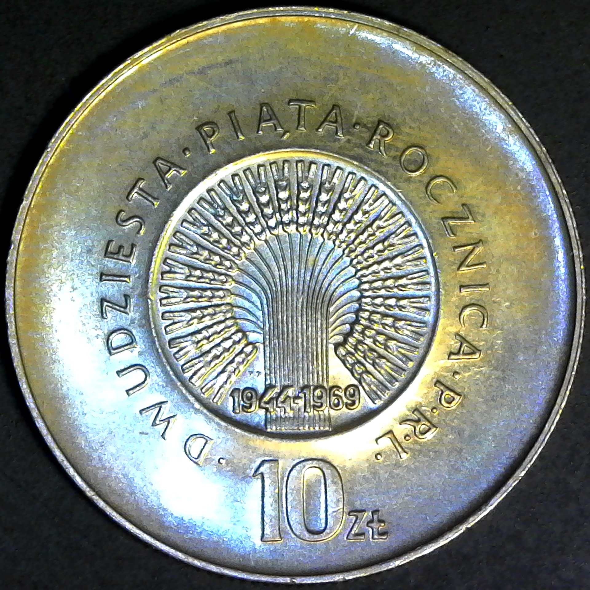 Poland 10 Zlotych 25th Anniversary - Peoples Republic 1969 rev.jpg