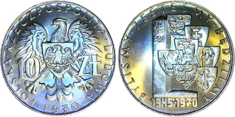 Poland 10 Zlotych 25th Anniversary - Provincial Annexations 1970 obv-side-cutout.jpg