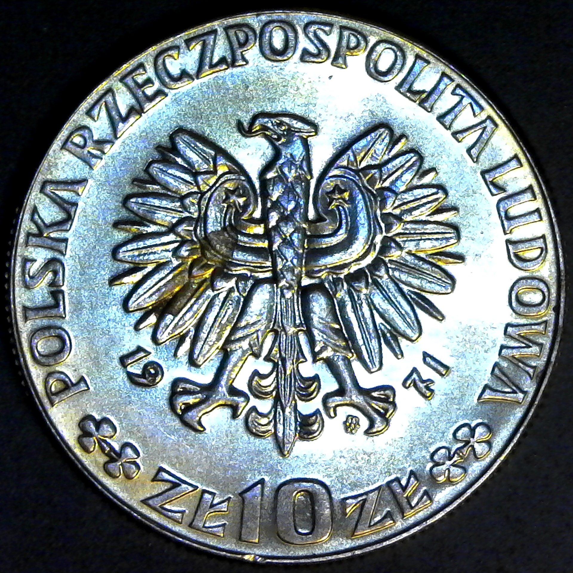 Poland 10 Zlotych KM# Pr187 1971 obv.jpg