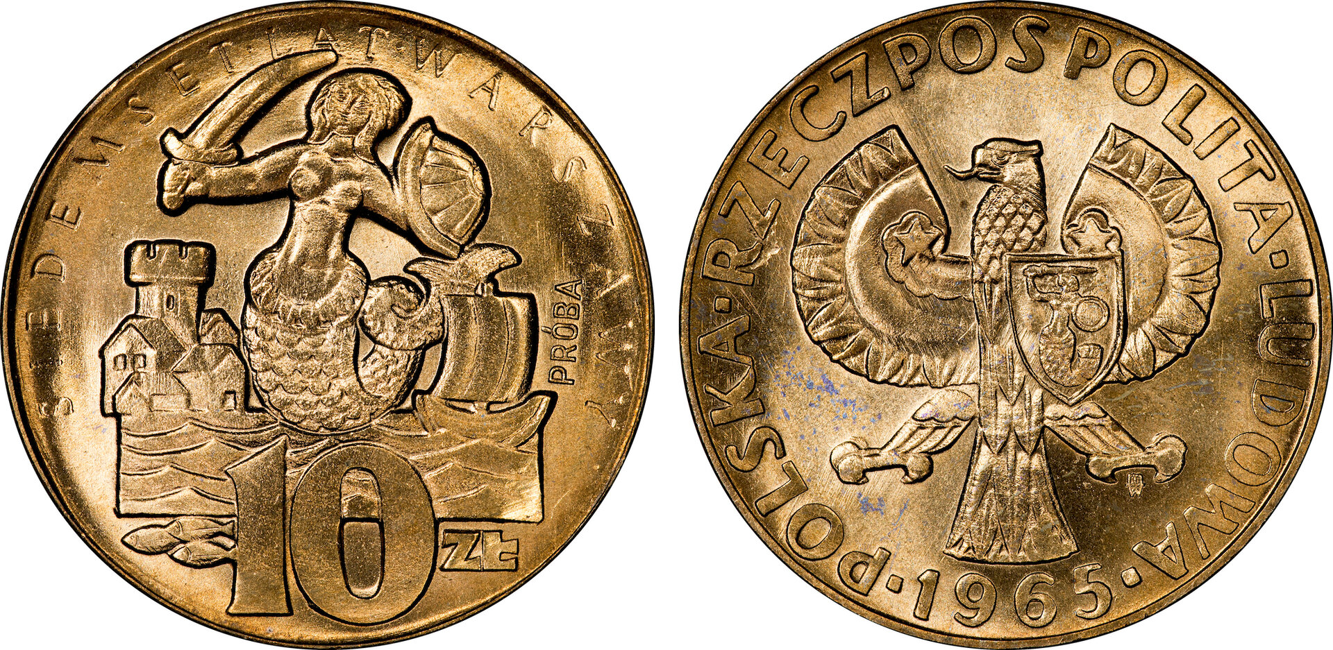 Poland - 1965 10 Zlotych Mermaid (Proba).jpg