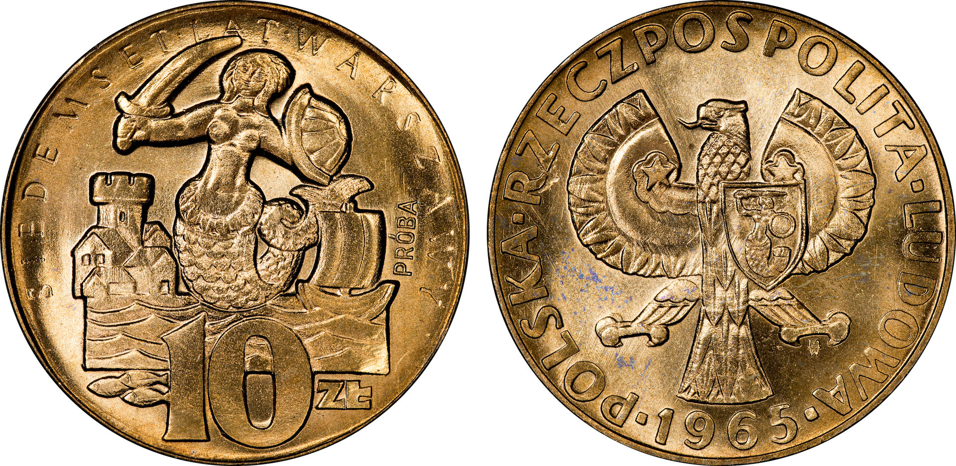 Poland - 1965 10 Zlotych Mermaid (Proba).jpg