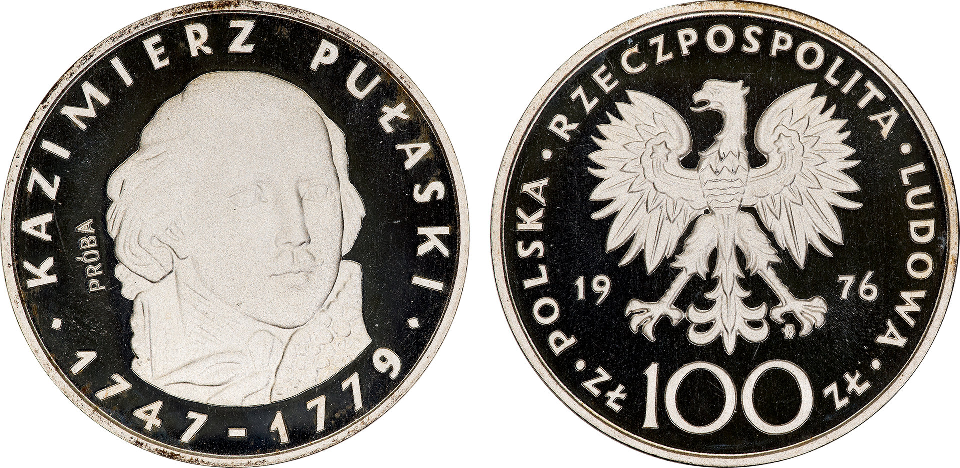 Poland - 1976 Proba Proof 100 Zlotych (Kazimierz Pulaski - Pr281).jpg