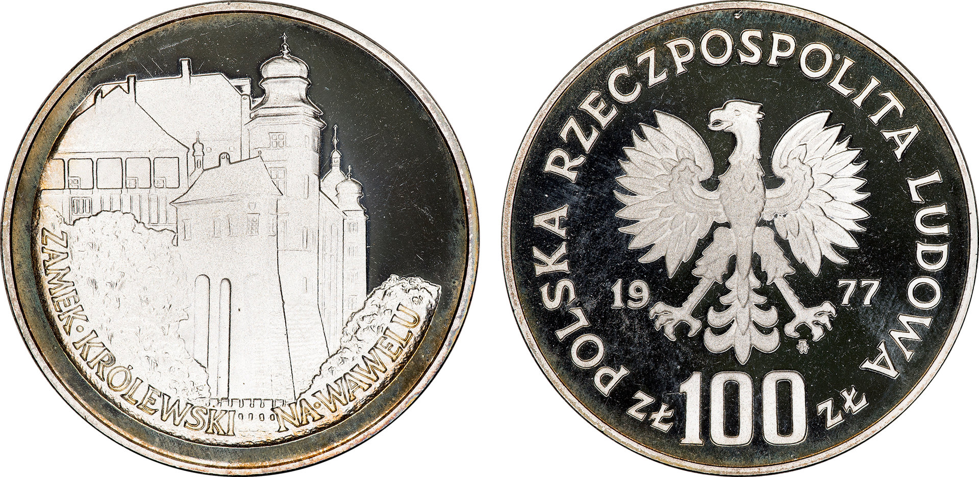 Poland - 1977 Proba Proof 100 Zlotych (Krakow Castle - Pr309).jpg