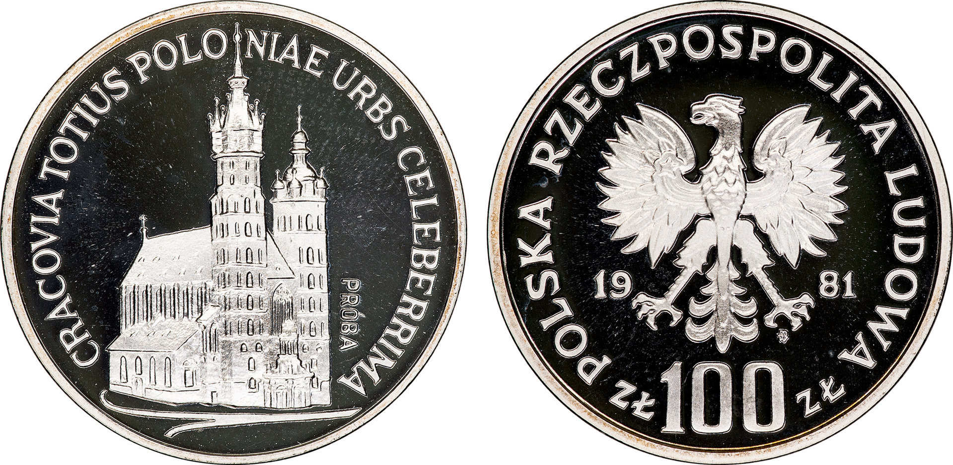 Poland - 1981 Proba Proof 100 Zlotych (St Mary's Church - Pr444).jpg