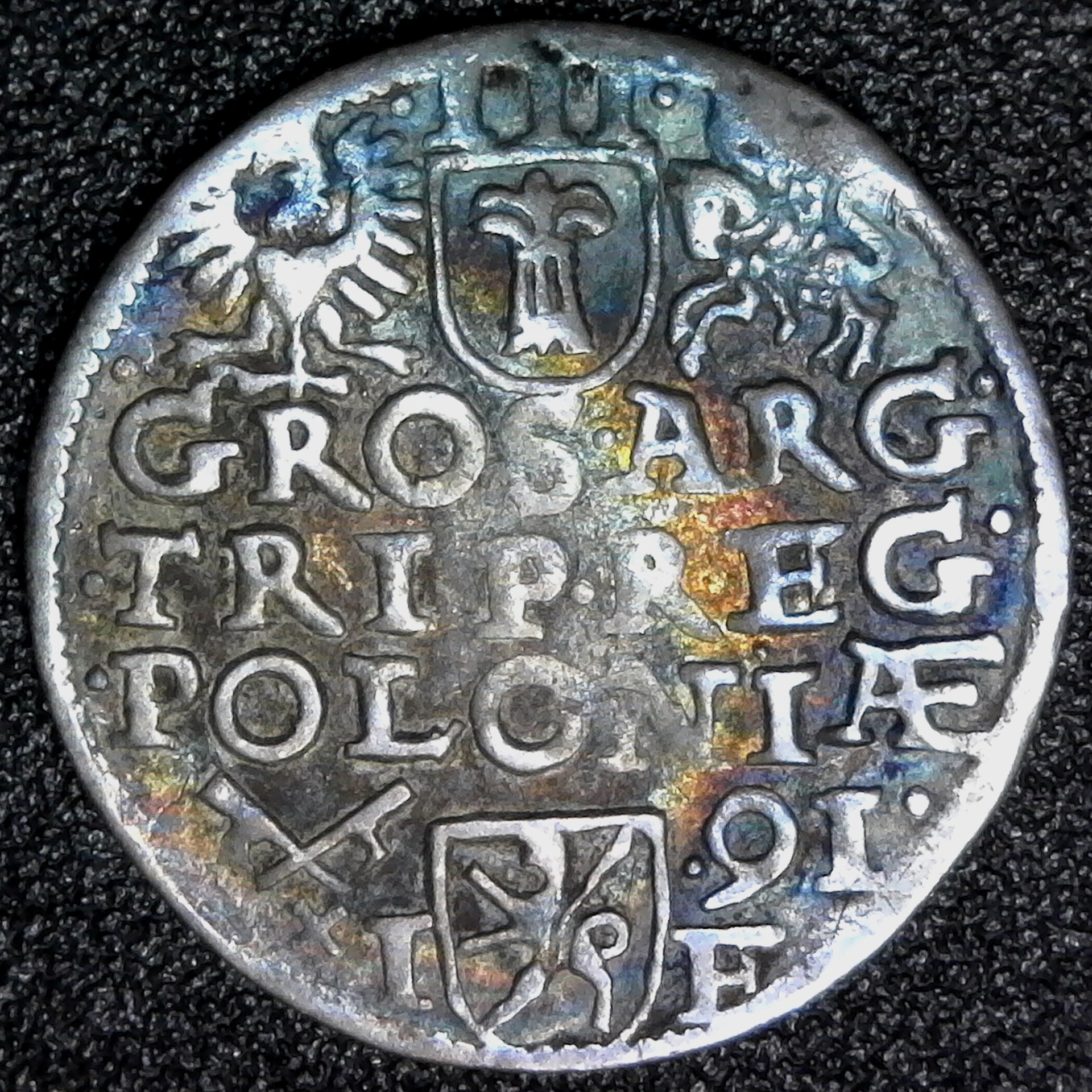 Poland Lithuania Posen Silver 3 Groschen 1591 rev.jpg