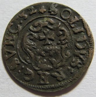 Polen Gustav II Adolf Rare Solidus Elblag idag Polen Sverige 1632 Silver a.jpg