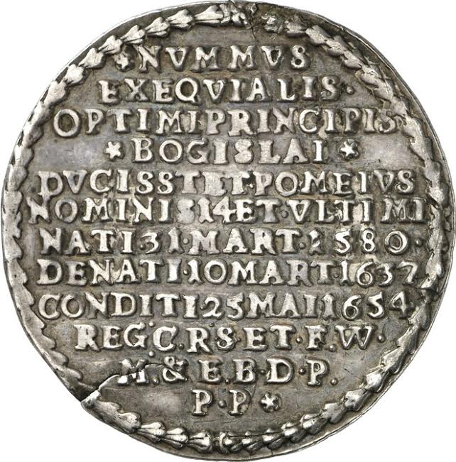 Pomerania Bog XIV Burial Halbtaler 1654 Hild.382 rev  398.jpg