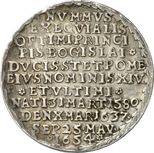 Pomerania Bog XIV Burial Halbtaler w. tree 1654 Hild.384 rev  398.jpg