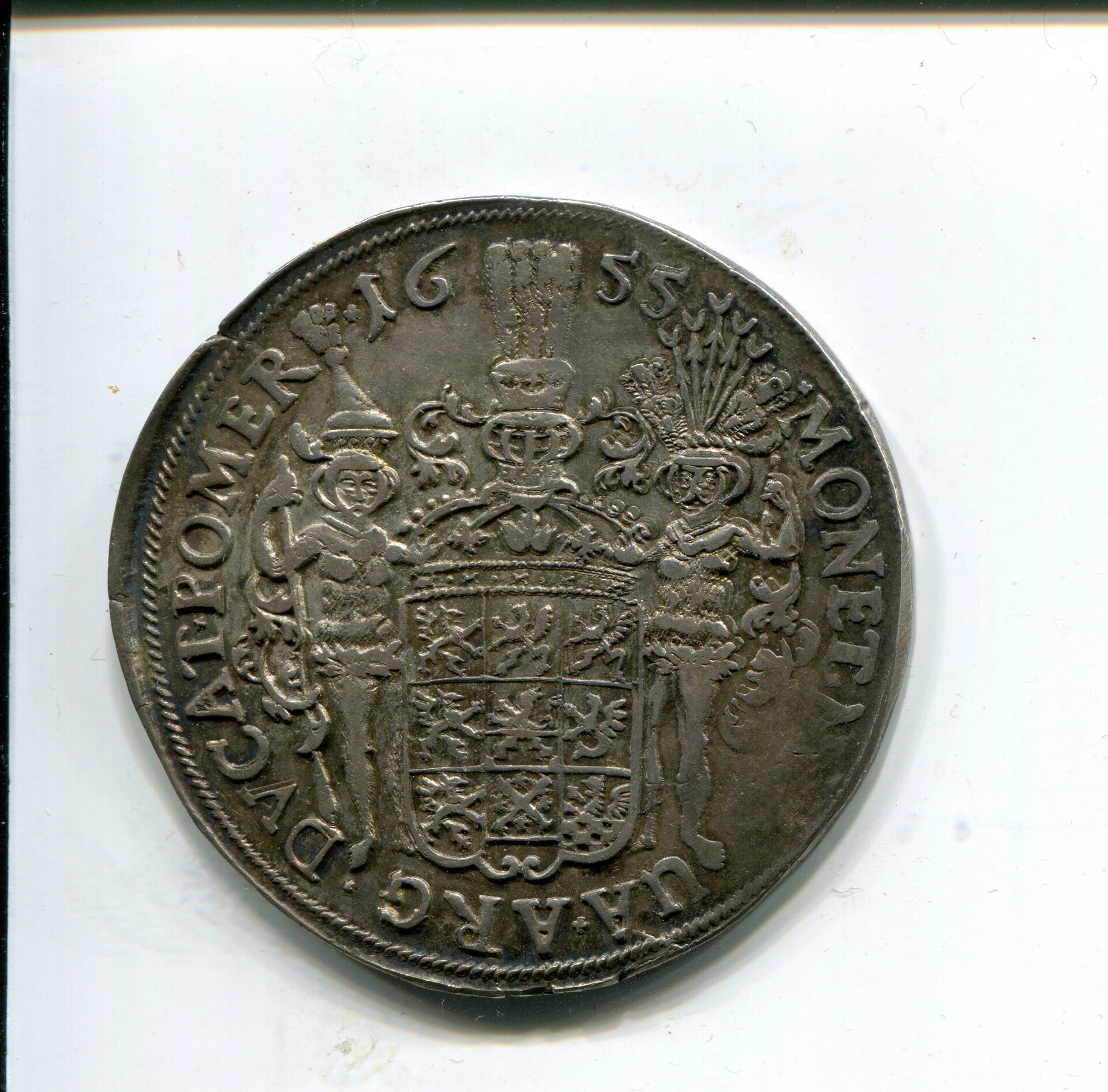 Pomerania Karl X Gustav of Sweden Taler 1655 LD rev 252.jpg