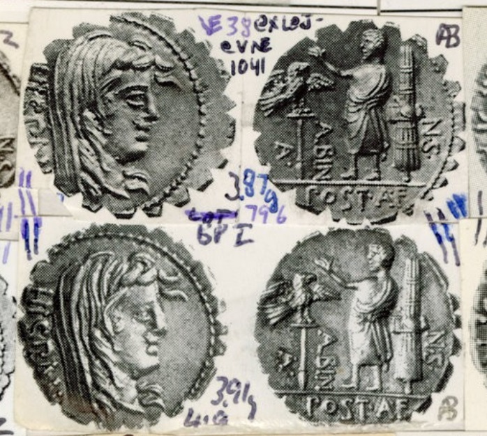 Postumius Albinus possible reverse die match, Schaefer Binder 5 , p. 193-0.jpg