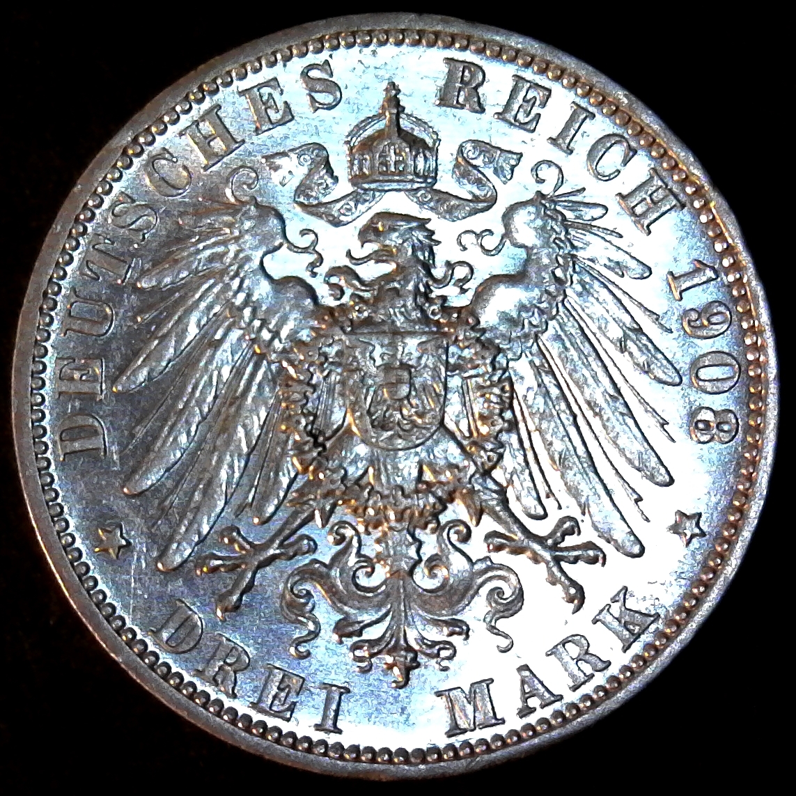 Prussia 3 Mark 1908A reverse KM527.jpg