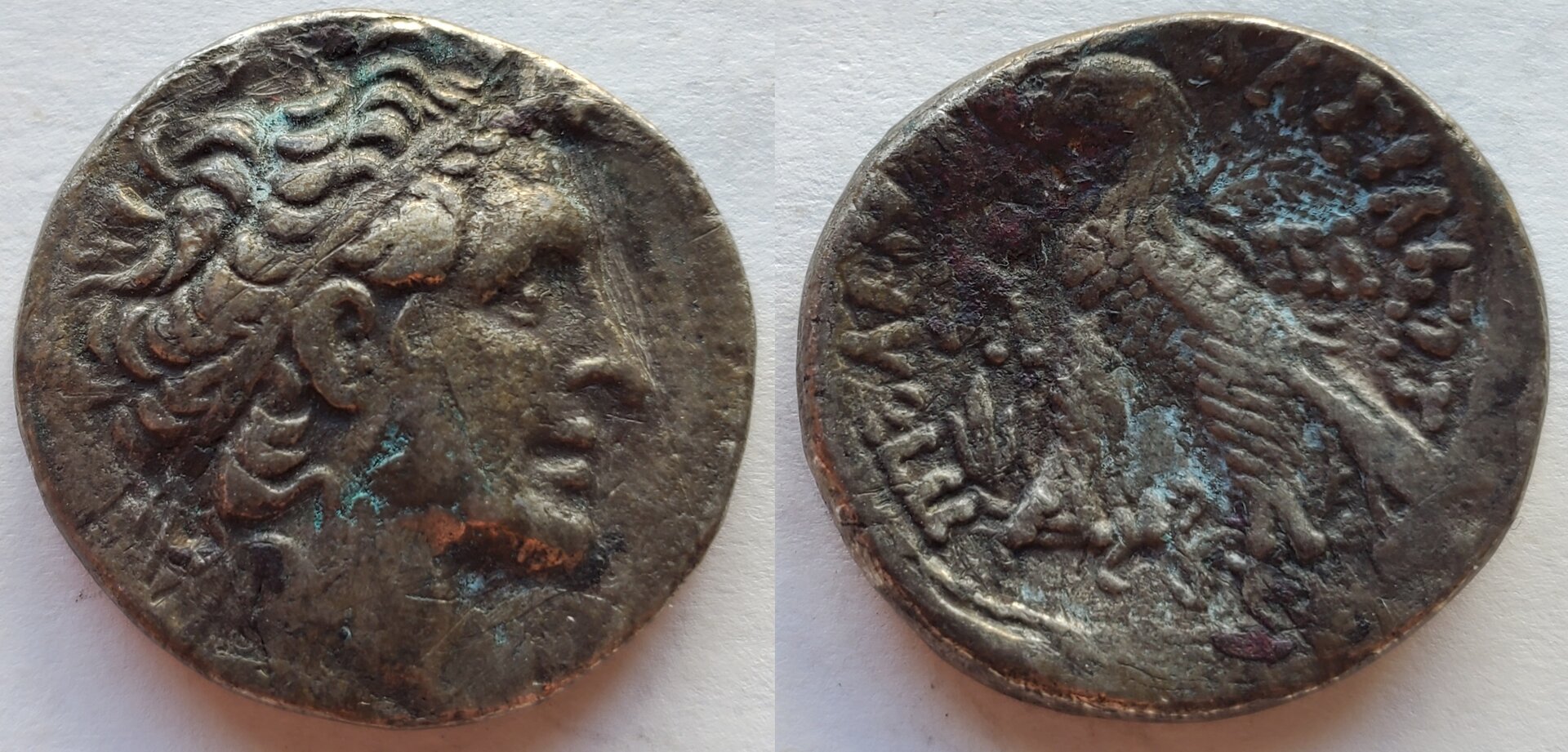 Ptolemy XII and Cleopatra VII light tetradrachm Paphos 50BC.jpg