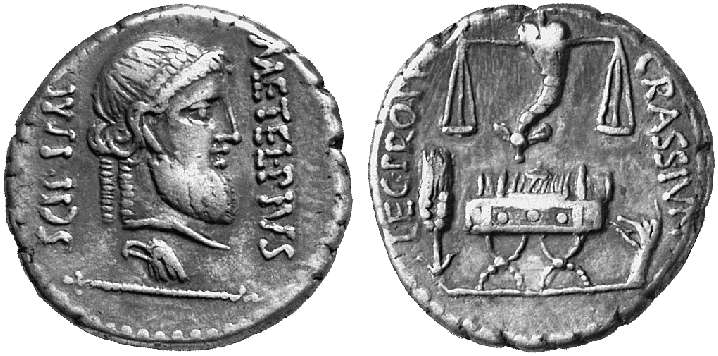 Q. Metellus Scipio and P. Licinius Crassus scale NYSale.jpg