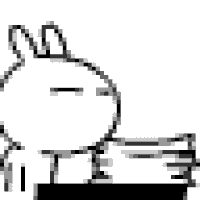Rabbit hitting desk GIF.gif