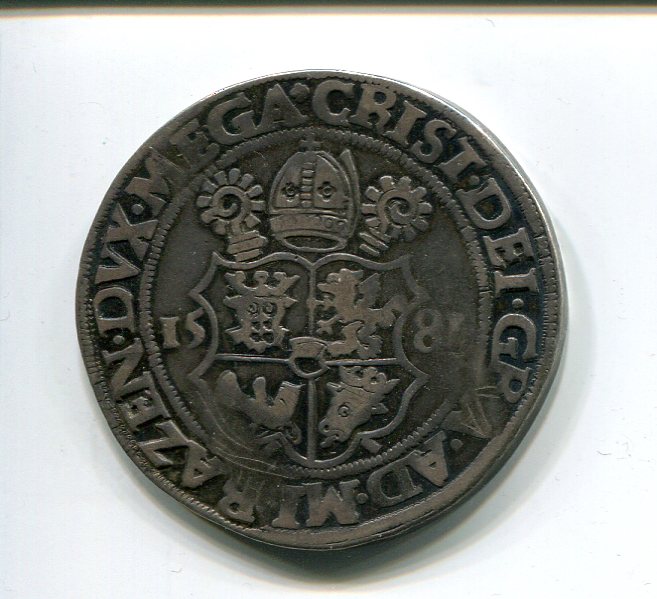 Ratzeburg Bishopric Christoph v Meck Taler 1581 obv 914.jpg