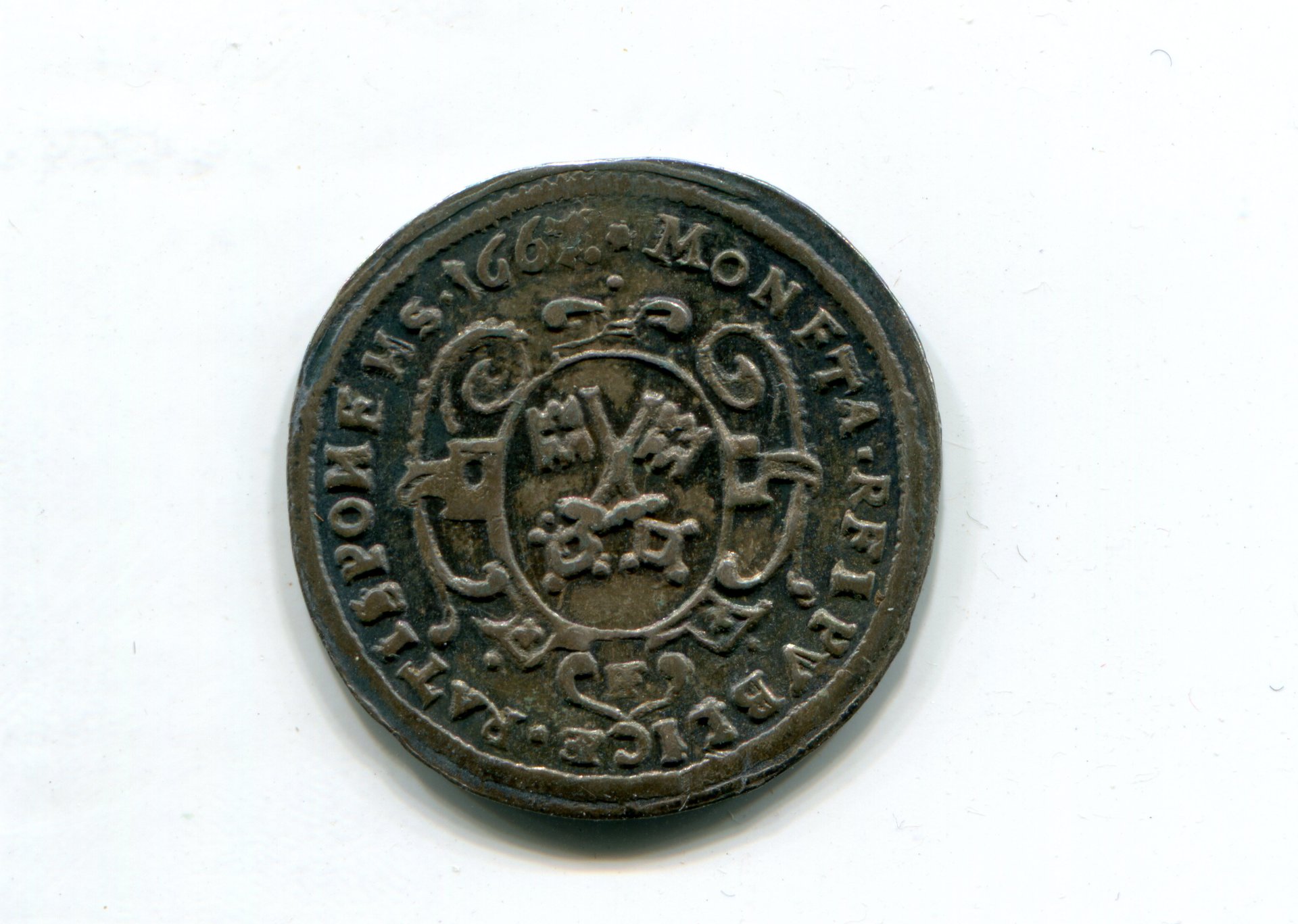 Regensburg City Leo I One ninth Taler 1667 obv 902.jpg