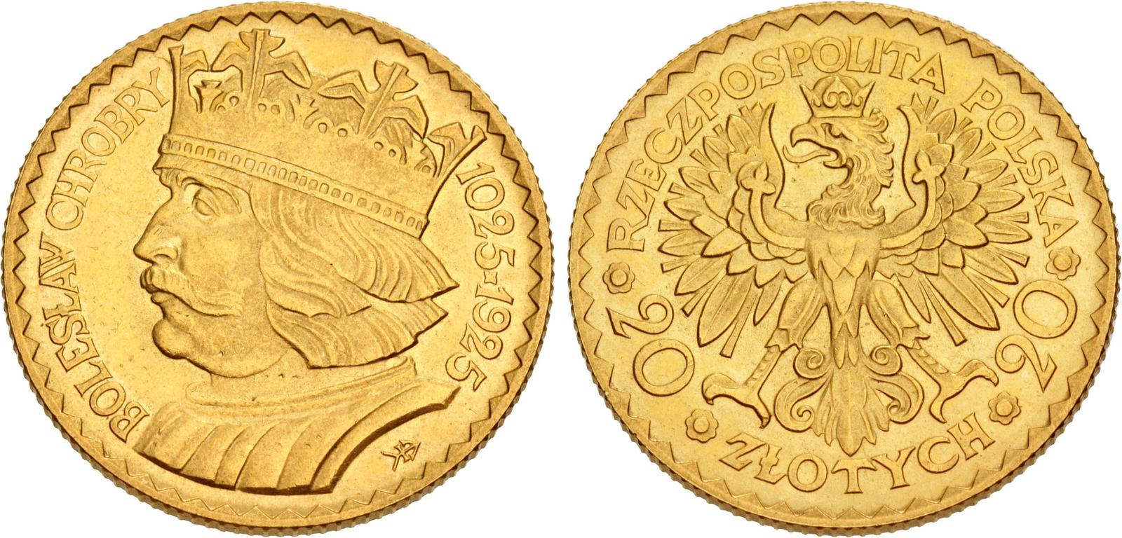Republic of Poland Gold 20 Zlotych of Boleslaw the Brave (minted in Warszawa in 1925).jpg