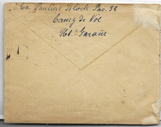 Reverse, Envelope from Lina Bloch, Camp de Noe, to Ernst & Dora Mosevius, 1942 (2).jpg