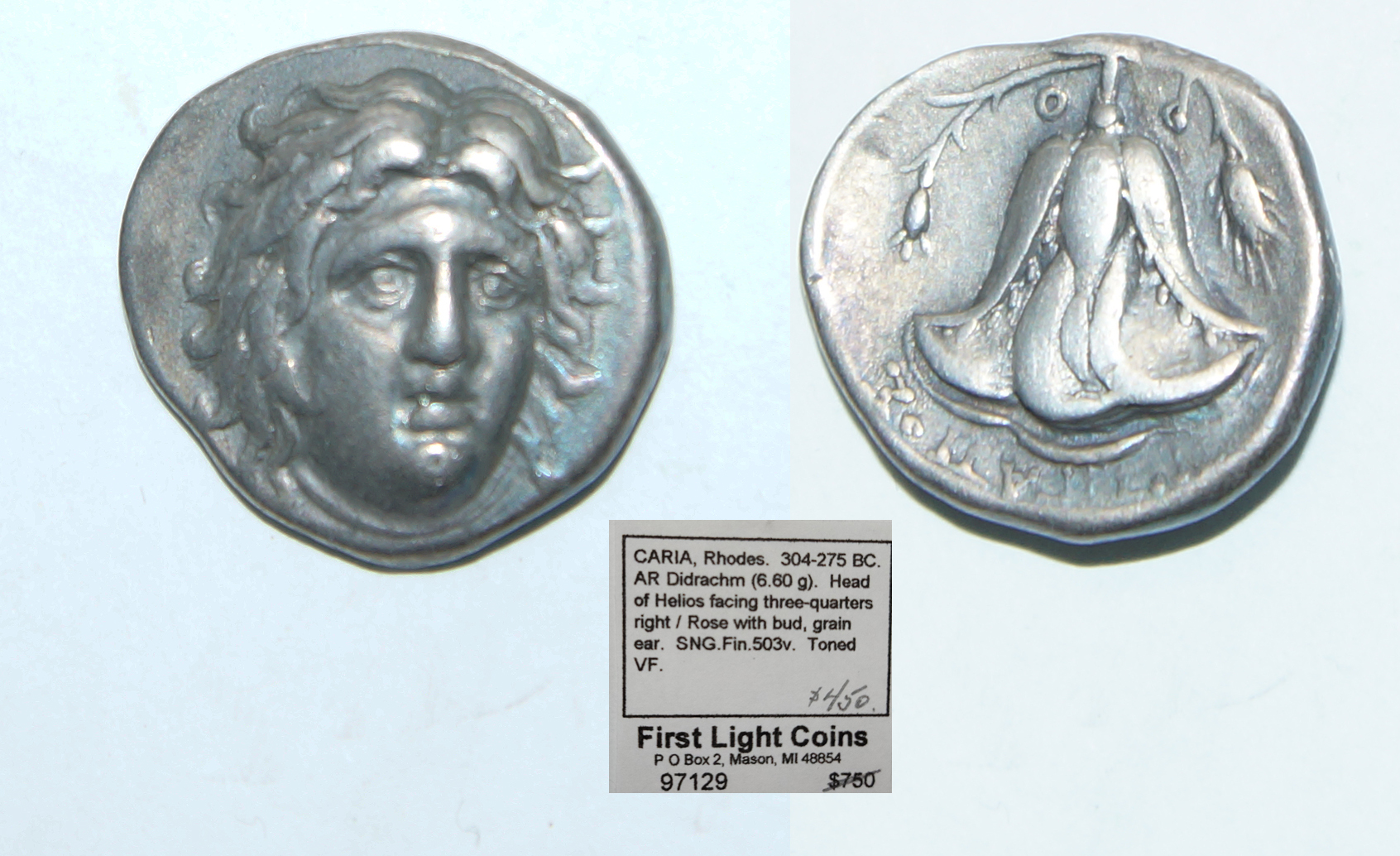 Rhodes - 304-275 BC - AR Didrachm - 6.60g. SNG Fin 503v VF with irr.jpg