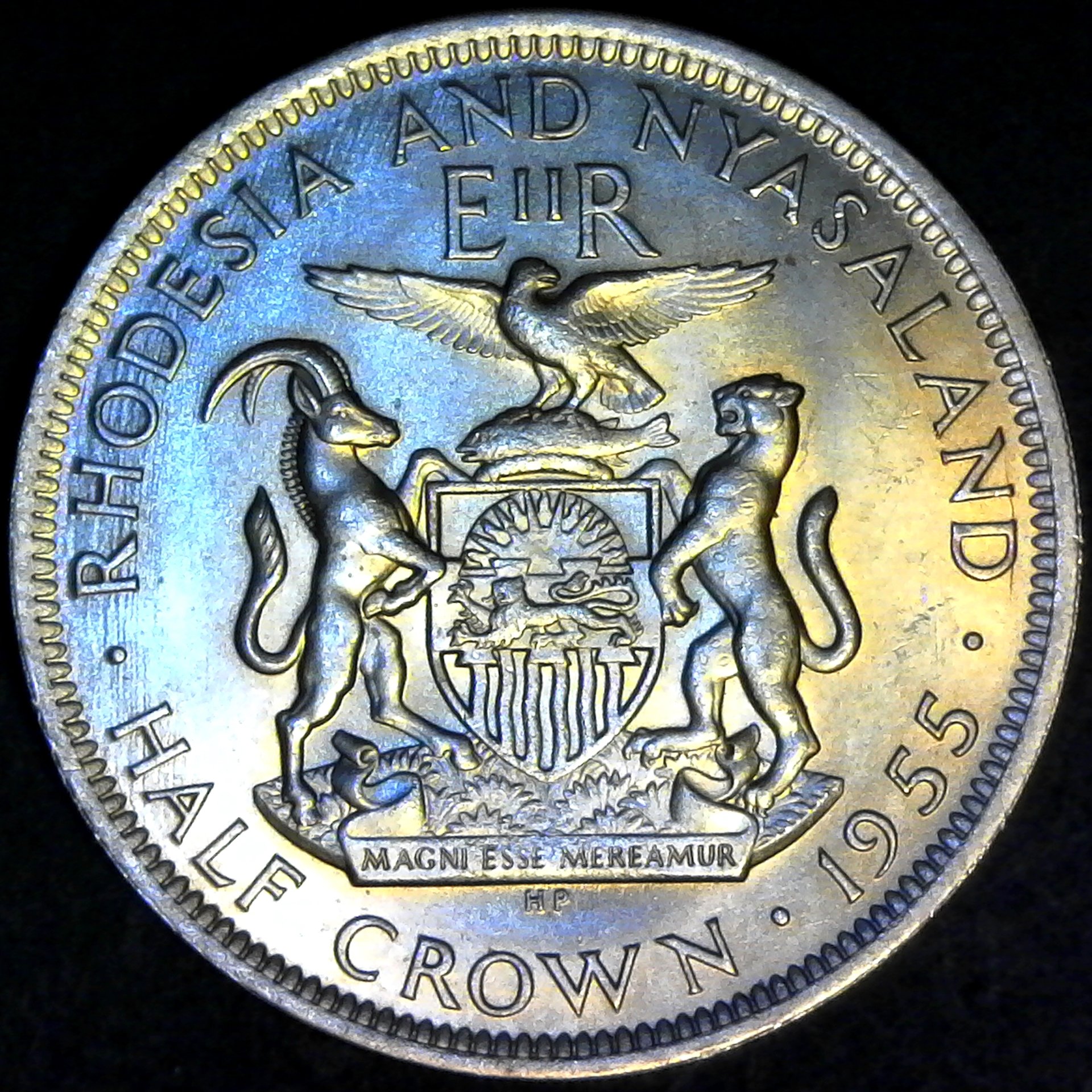 Rhodesia and Nyasaland Half Crown 1955 rev.jpg