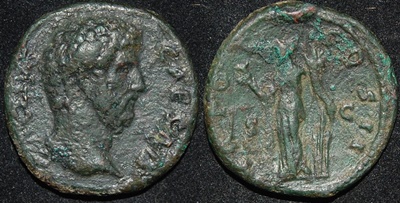 RI Aelius Caesar 138 CE AE As 26mm Rome mint Fortuna-Spes cornucopia and rudder.jpg