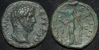 RI Aelius Caesar 138 CE AE As 26mm Rome mint Fortuna-Spes cornucopia and rudder.jpg