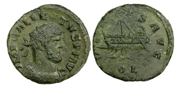 RI Allectus 293-296 AE Quinarius London Virtus Galley AE17 2.3g S 13870 RIC 55.JPG