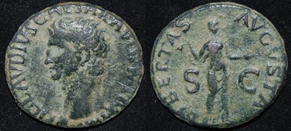 RI Claudius 41-54 Ae As 28mm LIBERTAS AVGVSTA holding pileus S-C RIC 113.jpg