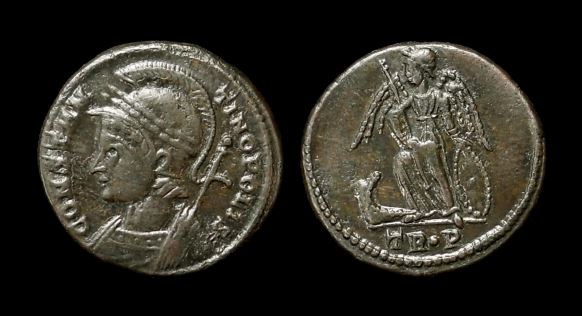 RI commem AE Follis CONSTAN-TINOPOLIS Victory Prow Shield RIC VII Trier 543.JPG