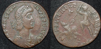 RI Constantius II 337-361 CE AE 2 Soldier spearing downed horseman Obv-Rev.jpg