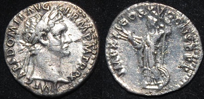 RI Domitian AR Denarius 81-96 CE Minerva Obv-Rev.jpg
