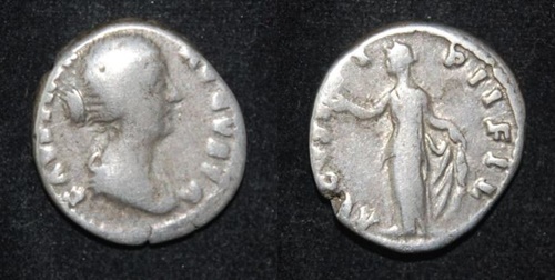 RI Faustina Jr 161-175 CE Ar Denarius m Marcus Aurelius 17.1mm 3g.jpg