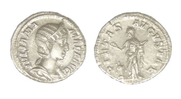 RI Julia Mamaea AR denarius  Pietas incense altar perfume Seaby 48.JPG