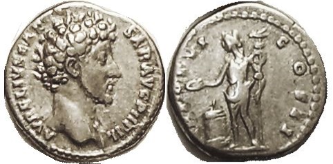 RI MARCUS AURELIUS AR Den as Caesar TR POT VI COS II - Genius stg at altar hldg standard.jpg