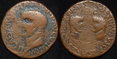 RI Nero and Drusus Caesar under Tiberius Carthago Nova mint AE As 14-37 CE Obv-Rev.jpg