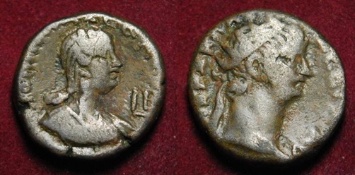 RI Poppea-Nero BI tetradrachm of Alexandria LI yr10 63-64 CE Milne 217 RPC 5275.jpg