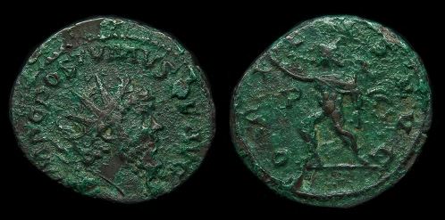 RI Postumus 259-268 CE Antoninianus Cologne Oriens GREEN.JPG