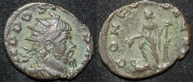 RI Postumus struck by Aureolus 268 CE Revolt of Milan Concordia.jpg