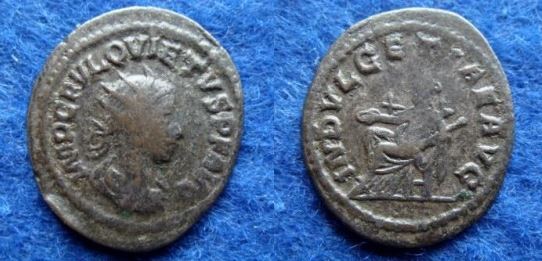 RI Quietus usurper 260-261 CE Ant 3-74g Samasota mint Indulgentia patera scepter RIC V 5.JPG