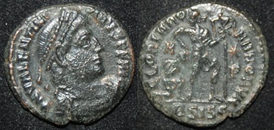 RI Valentinian I AE3 364-375 CE Emp dragging captive XP std.jpg