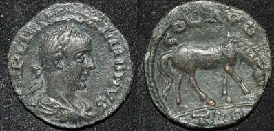 RI Valerian I 253-260 CE AE 20mm Alexandria Troas mint Horse Grazing.jpg