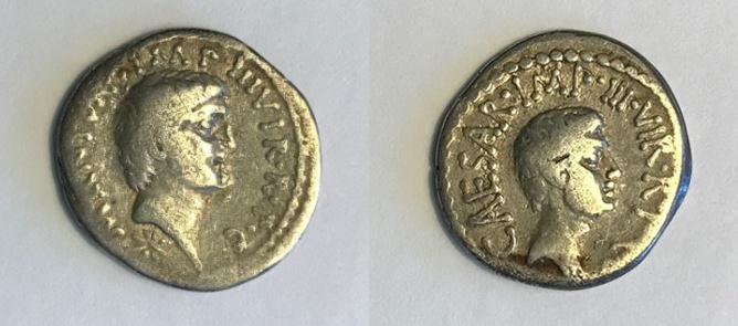 RImp Antony-Octavian AR Denarius 41 BCE 3.65g 18.7mm Italian mint star Craw 528-2a Sear 1507.jpg