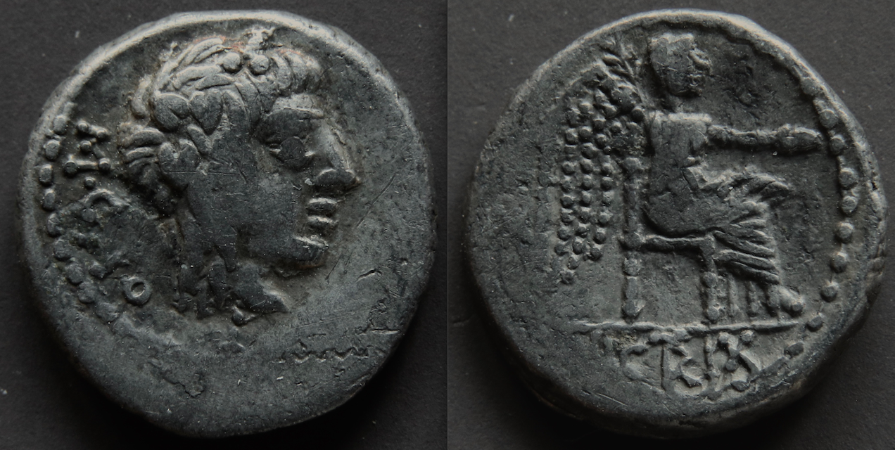 Römische Republik – RRC 343:2b, Quinar, M Cato, Liber und Victoria.png