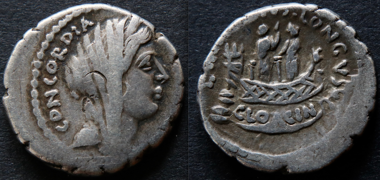 Römische Republik – RRC 494:2a, Denar, Mussius Longus, Venus Cloacina (neuest).png