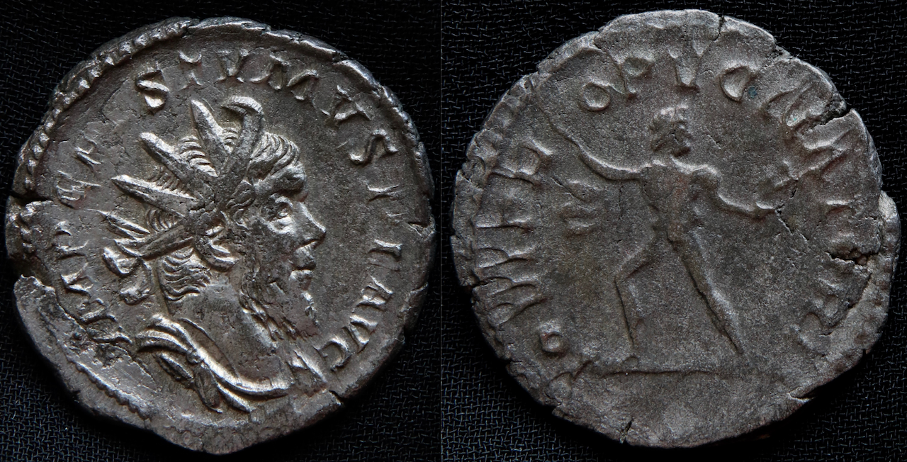Rom – Postumus, Antoninian, Jupiter (Iovi propugnatori).png