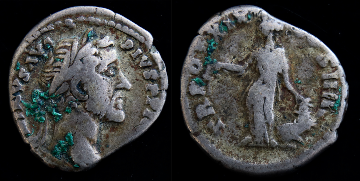 Rom – Antoninus Pius, Denar, Annona mit Bug.png