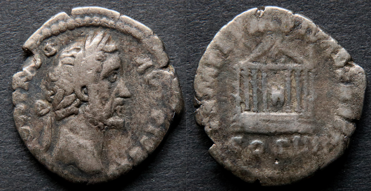 Rom – Antoninus Pius, Denar, Tempelrevers.png