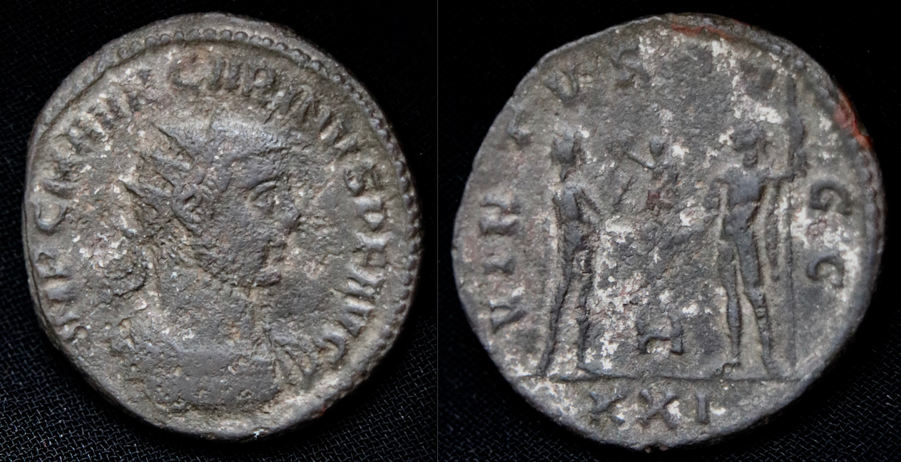 Rom – Carinus, antoninian, Clementia.png