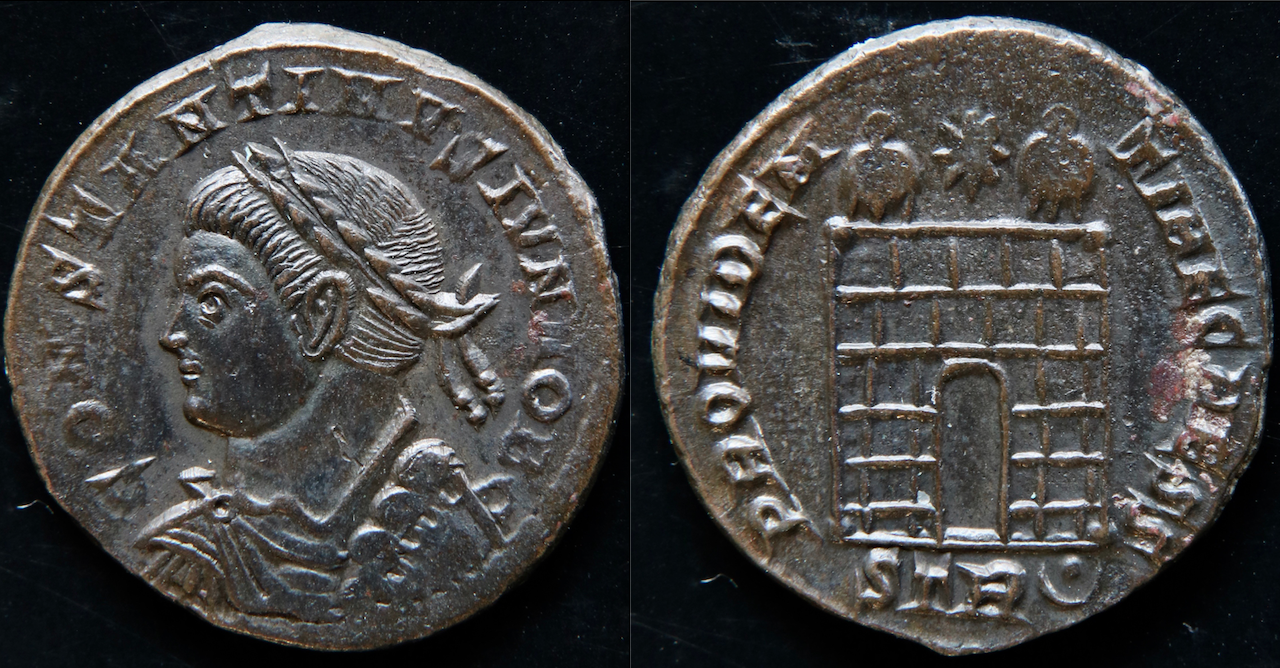 Rom – Constantinus II Junior, AE 3, Lagertor, Trier.png